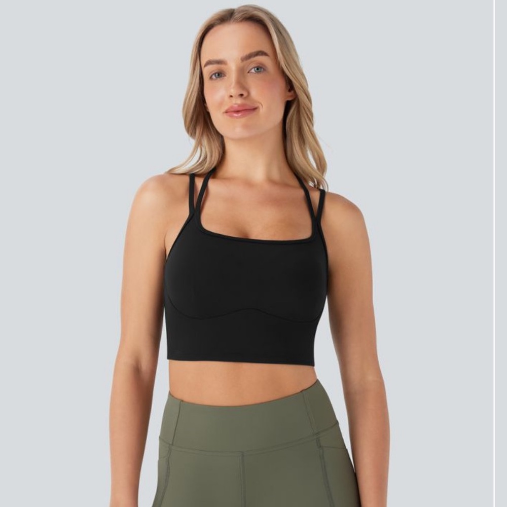 Halara Black Strappy Sports Bra